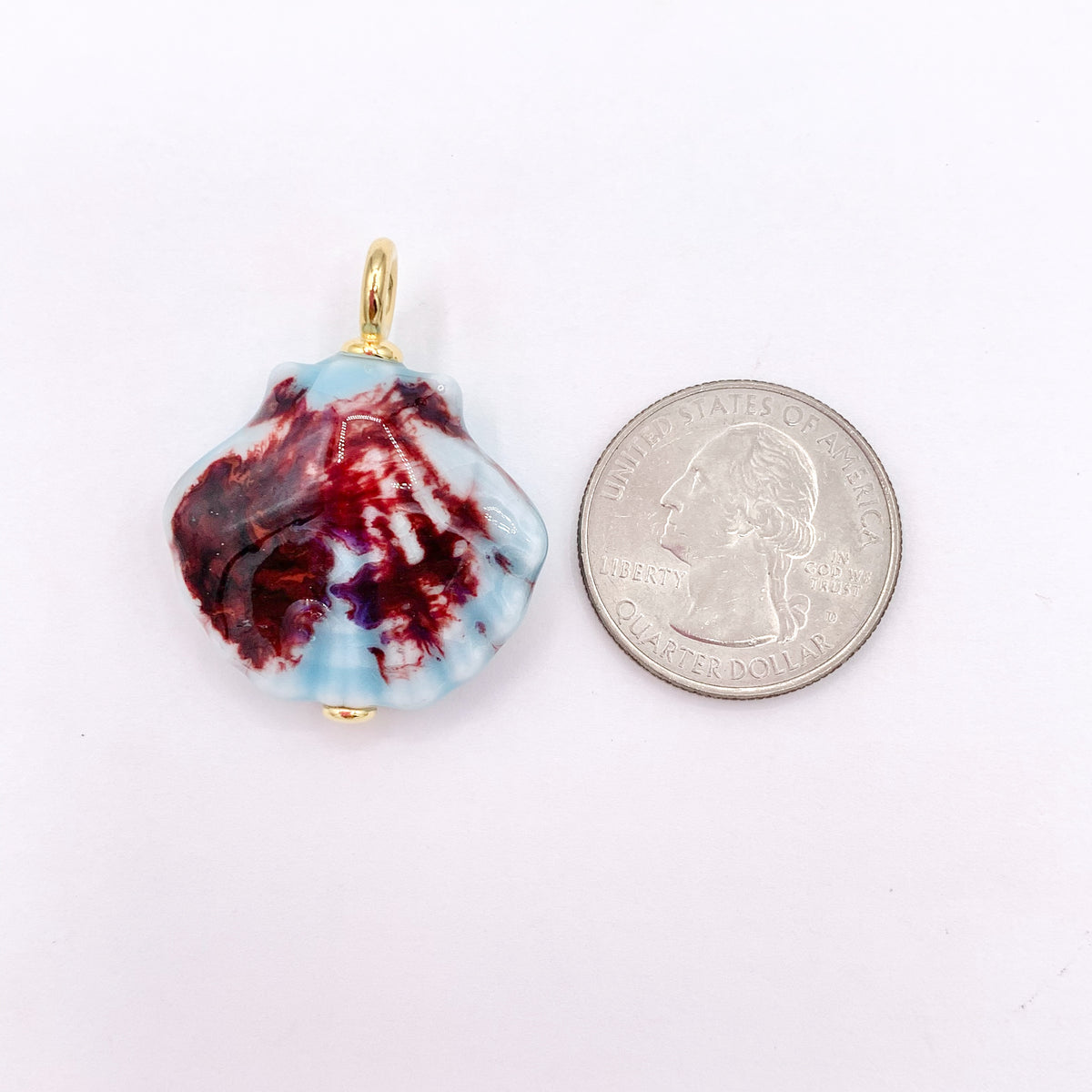 28x36mm Handmade Ceramic Shell Shape Pendant in 5 Colors 5 PCS