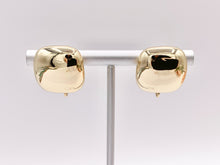 Load image into Gallery viewer, Shiny Puffy Square Earring Findings Component with Loop in 18K Gold plated Copper 4 PAIRS
