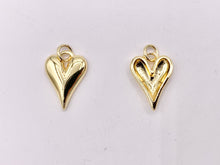 Load image into Gallery viewer, Cute One Sided Puffy Heart Charms Pendants in 18K Gold/Silver plated Copper 10 PCS
