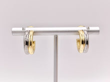 Load image into Gallery viewer, 2 Tone Minimalist Earring Hoops in 18K Gold/Silver Plated Over Brass 4 PAIRS
