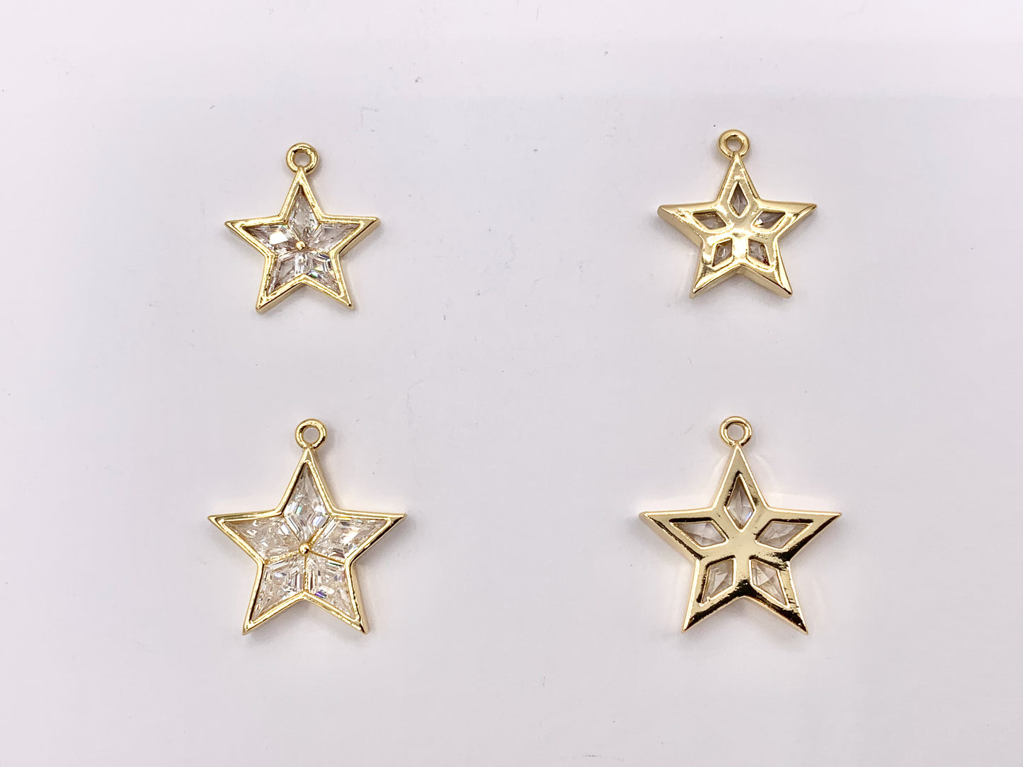 Cute CZ Pave Star Pendant in Real Gold 18K Plated Copper