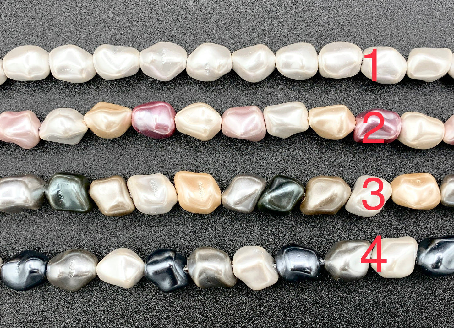 11x13mm White and Colorful Shell Pearl Nugget Beads Around 15" (1 Strand)