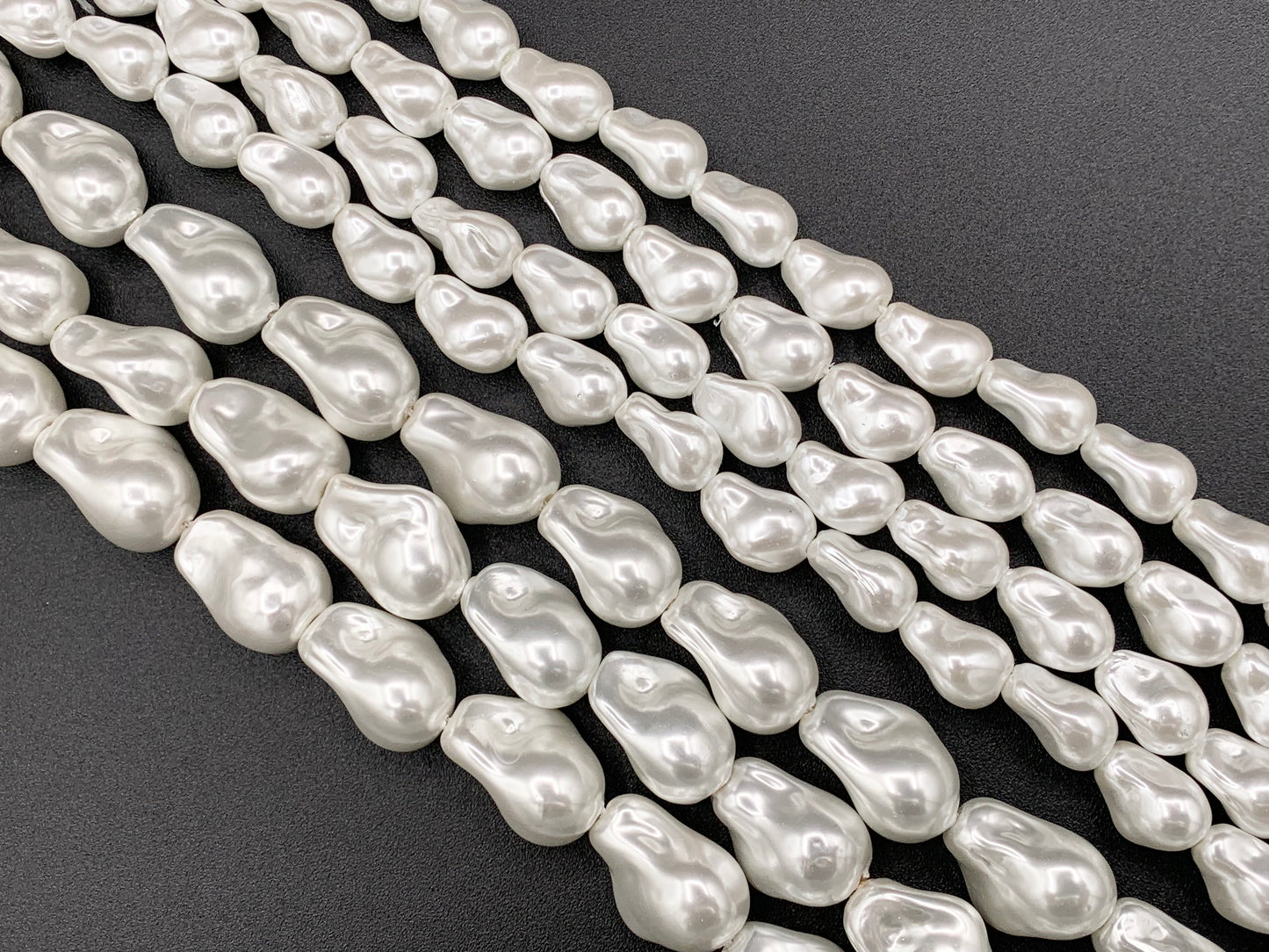 White Shell Pearl Baroque Beads Around 15-16" Available in 2 Sizes (1 Strand)