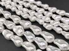 Load image into Gallery viewer, White Shell Pearl Baroque Beads Around 15-16&quot; Available in 2 Sizes (1 Strand)
