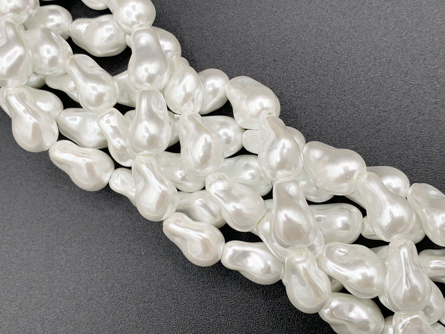 White Shell Pearl Baroque Beads Around 15-16" Available in 2 Sizes (1 Strand)