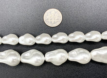 Load image into Gallery viewer, White Shell Pearl Baroque Beads Around 15-16&quot; Available in 2 Sizes (1 Strand)
