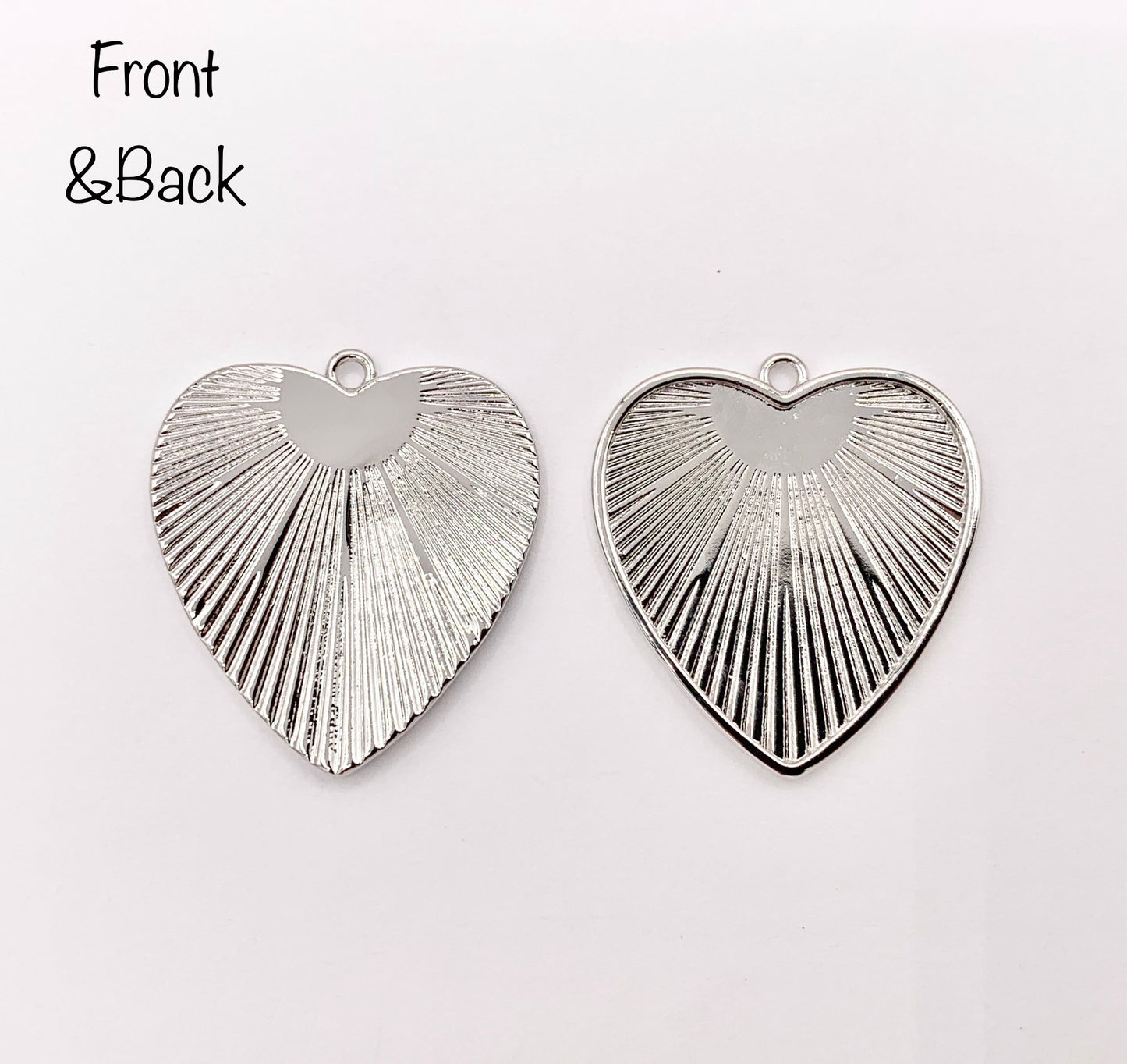 Cute Heart Charms Real 18K Gold/Silver Plated Heart Pendant Over Brass 8 PCS