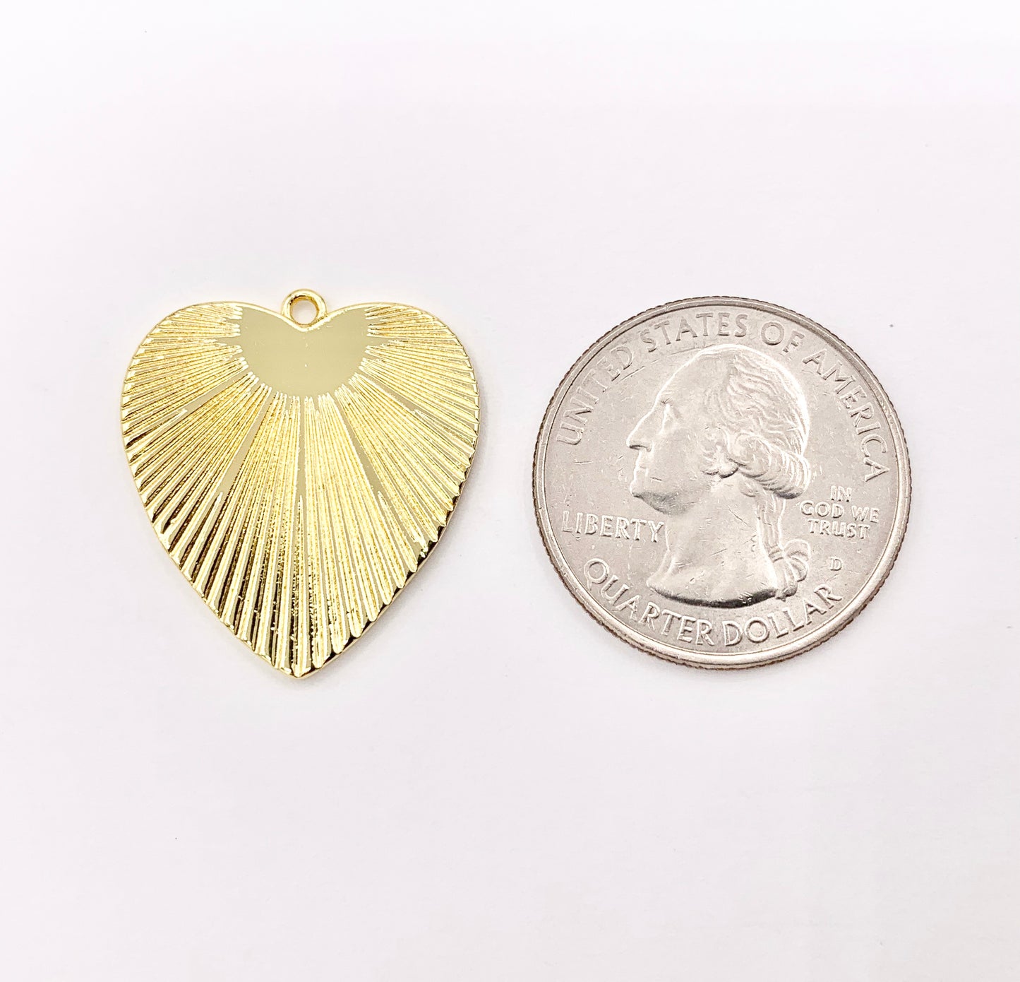 Cute Heart Charms Real 18K Gold/Silver Plated Heart Pendant Over Brass 8 PCS