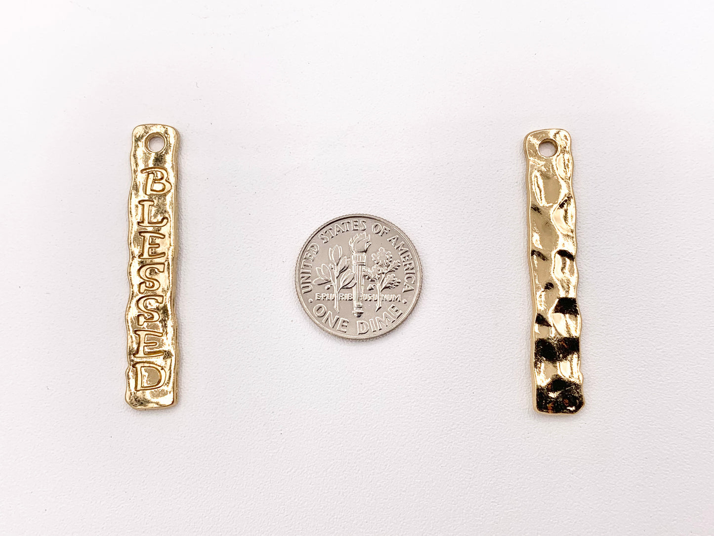 7x39mm/1.5 inches Pewter Hammered BLESSED Religious Bar Pendants Bulk Order in Gold, Silver, Copper And Brass