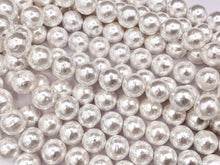 Load image into Gallery viewer, White Shell Pearl Textured Round Beads Pearl Powder Coated Shell Beads Around 15&quot; Available in 5 Sizes (1 Strand)
