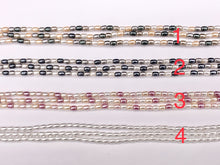 Load image into Gallery viewer, 3x4mm White and Colorful Shell Pearl Tiny Rice Shape Beads Around 16&quot; (1 Strand)
