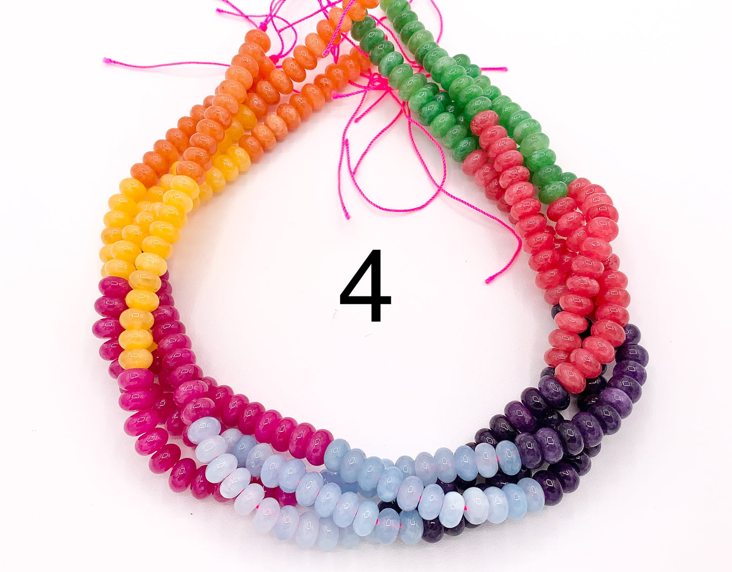 5x8mm Beautiful Mixed Color Quartz Smooth Rondelle Beads | Multicolor Dyed Jade, Jasper And Quartz Beads Natural Stone Beads Around 15"