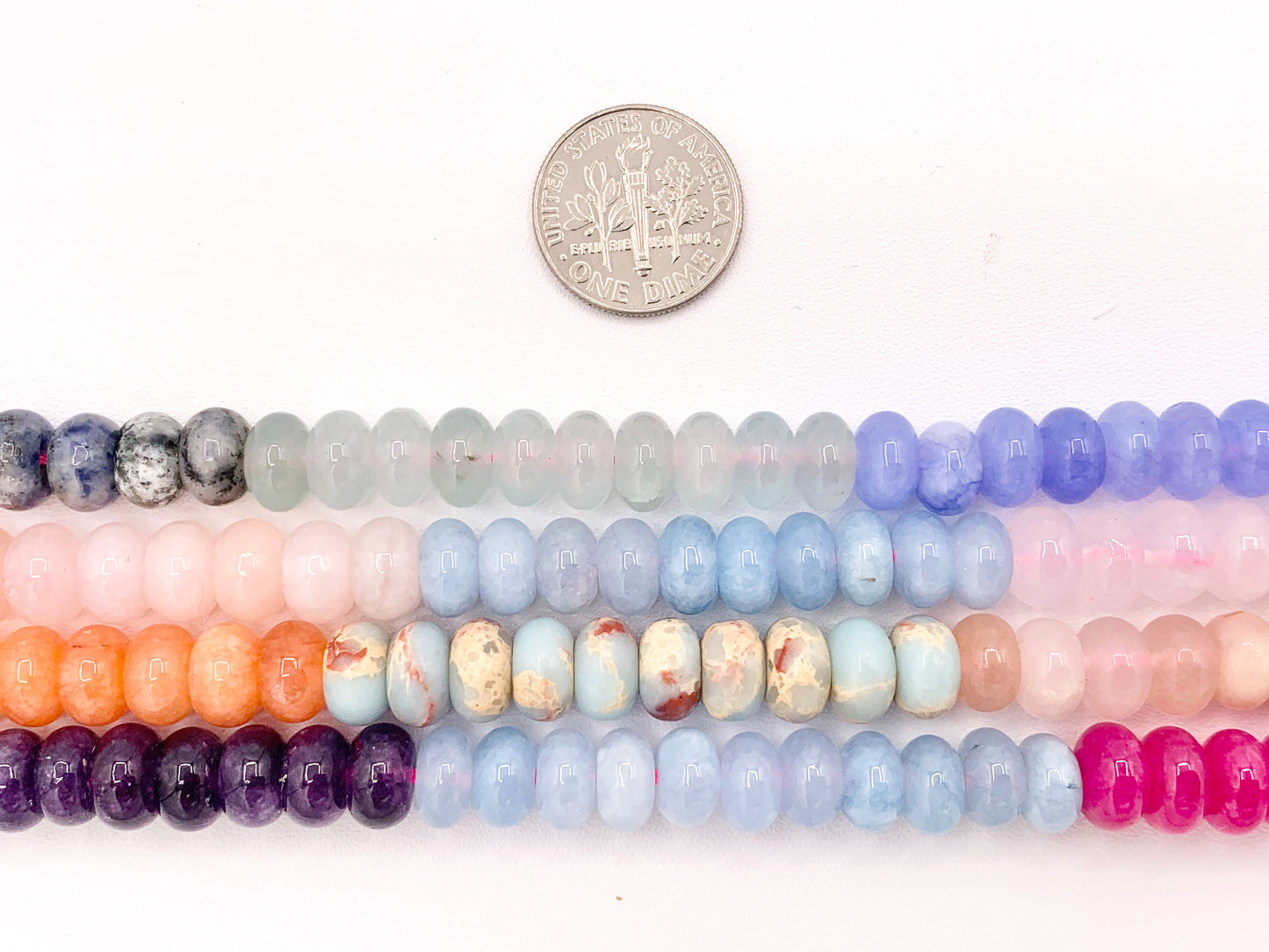 5x8mm Beautiful Mixed Color Quartz Smooth Rondelle Beads | Multicolor Dyed Jade, Jasper And Quartz Beads Natural Stone Beads Around 15"