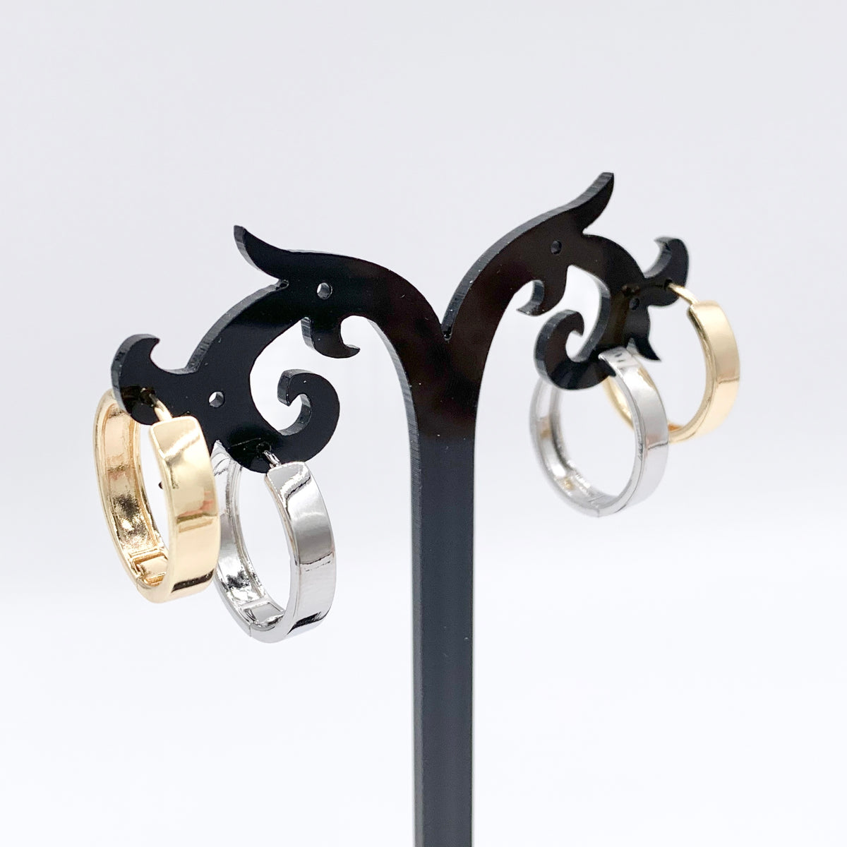 20mm Simple Plain Earring Hoops 18K Gold/Silver Plated Over Brass Earrings 4 PAIRS