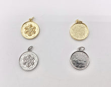 Load image into Gallery viewer, Cute Christmas Snowflake Coin Charm in Real Gold/Silver 18K Plated Over Copper 10 PCS
