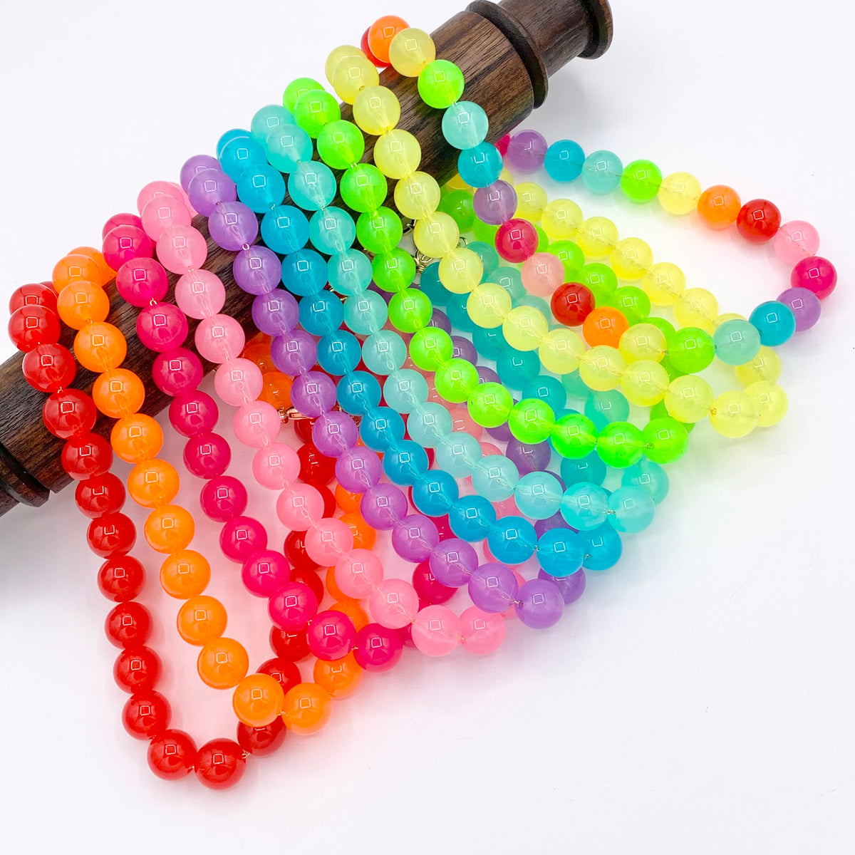 Chunky Large 15mm & 19mm Colorful Acrylic Beaded Necklace 17" + 1.5" Extension Link 1 PC