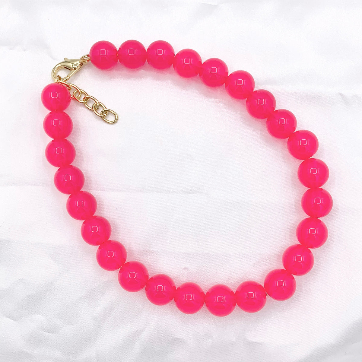 Chunky Large 15mm & 19mm Colorful Acrylic Beaded Necklace 17" + 1.5" Extension Link 1 PC