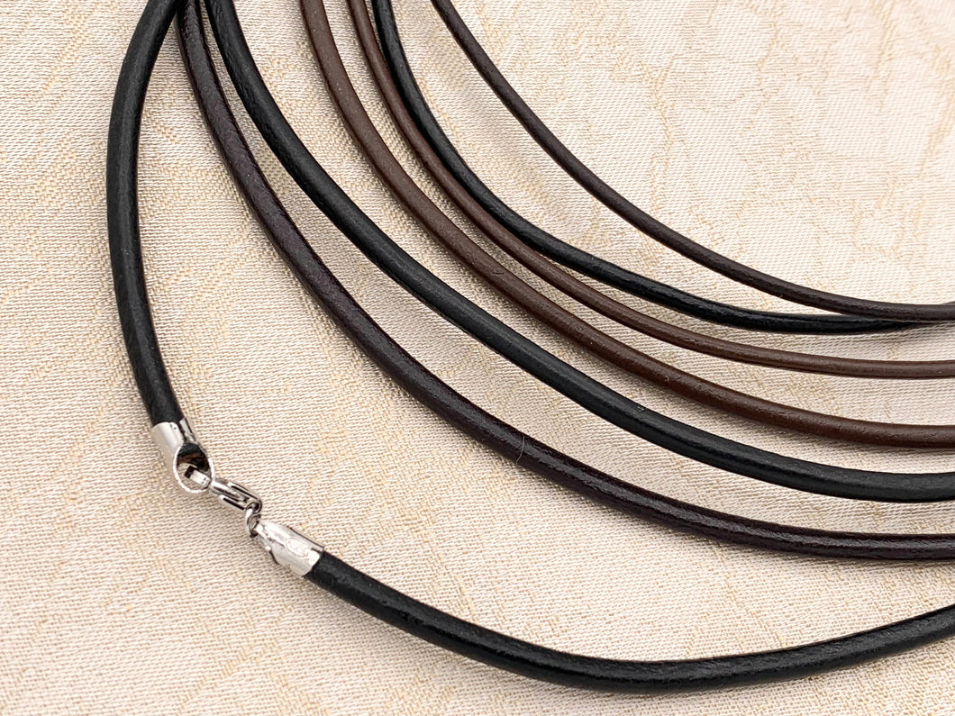 Genuine Greek Cow Leather Necklace With 925 Sterling Silver Clasps | Sturdy And Long Lasting Leather Necklaces 16