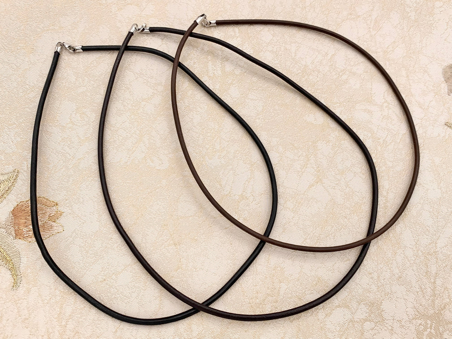 Genuine Greek Cow Leather Necklace With 925 Sterling Silver Clasps | Sturdy And Long Lasting Leather Necklaces 16" 18" 20"
