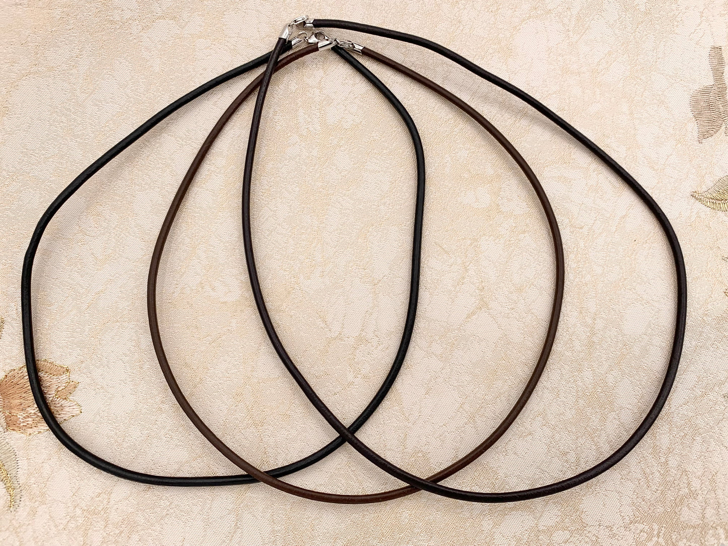 Genuine Greek Cow Leather Necklace With 925 Sterling Silver Clasps | Sturdy And Long Lasting Leather Necklaces 16" 18" 20"