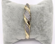 Load image into Gallery viewer, 2 Tone Minimalist Twisted Adjustable Bangle in Gold/Silver Plated over Brass 1 PC
