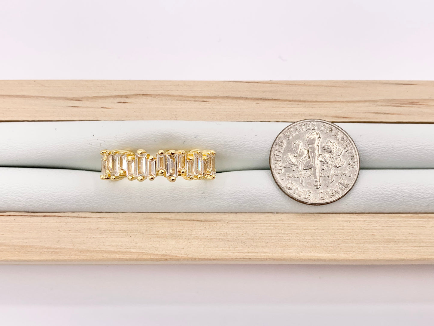 Glamourous Rhinestone Bridal Style Adjustable Rings in 18K Gold Plated Copper 5 PCS