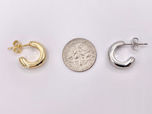 Load image into Gallery viewer, Minimalist Plain Thick Earring Hoops in 18K Gold/Silver Plated Over Brass  5 PAIRS
