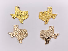 Load image into Gallery viewer, 29x31mm Pewter Texas State Charms in Gold, Matte Gold, Matte Silver, Brass, Copper, Gunmetal and Patina
