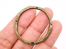 Load image into Gallery viewer, 32mm Pewter Irregular Large Circle Pendants Carved Hoop Ring Bulk Order in 9 Colors
