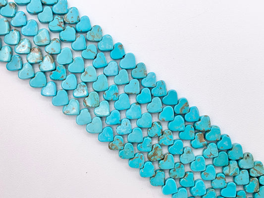 5x6mm Grade AAA Natural Magnesite Hand Shaped Imitation Turquoise Heart Handcut Beads Around 16"