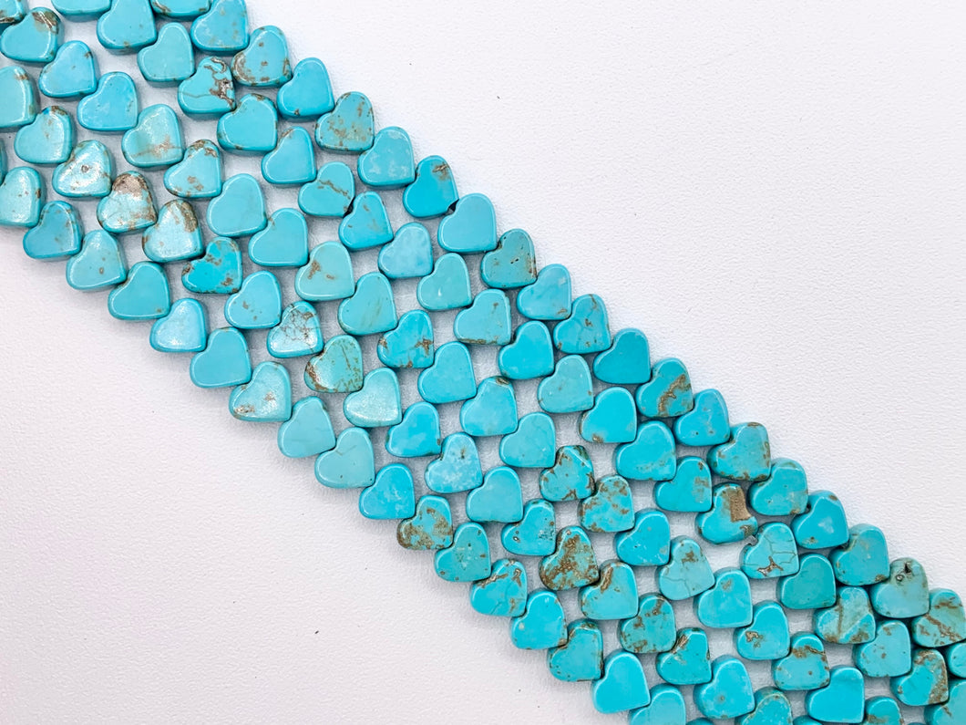 5x6mm Grade AAA Natural Magnesite Hand Shaped Imitation Turquoise Heart Handcut Beads Around 16