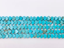 Load image into Gallery viewer, 5x6mm Grade AAA Natural Magnesite Hand Shaped Imitation Turquoise Heart Handcut Beads Around 16&quot;
