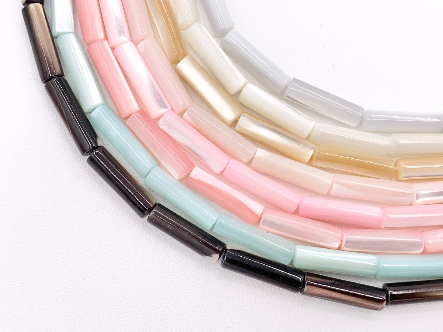 4x14mm Natural Trocas/Trochidae Shell Tube Beads Mosaic Cylinder Beads Around 15" Available in 8 Colors