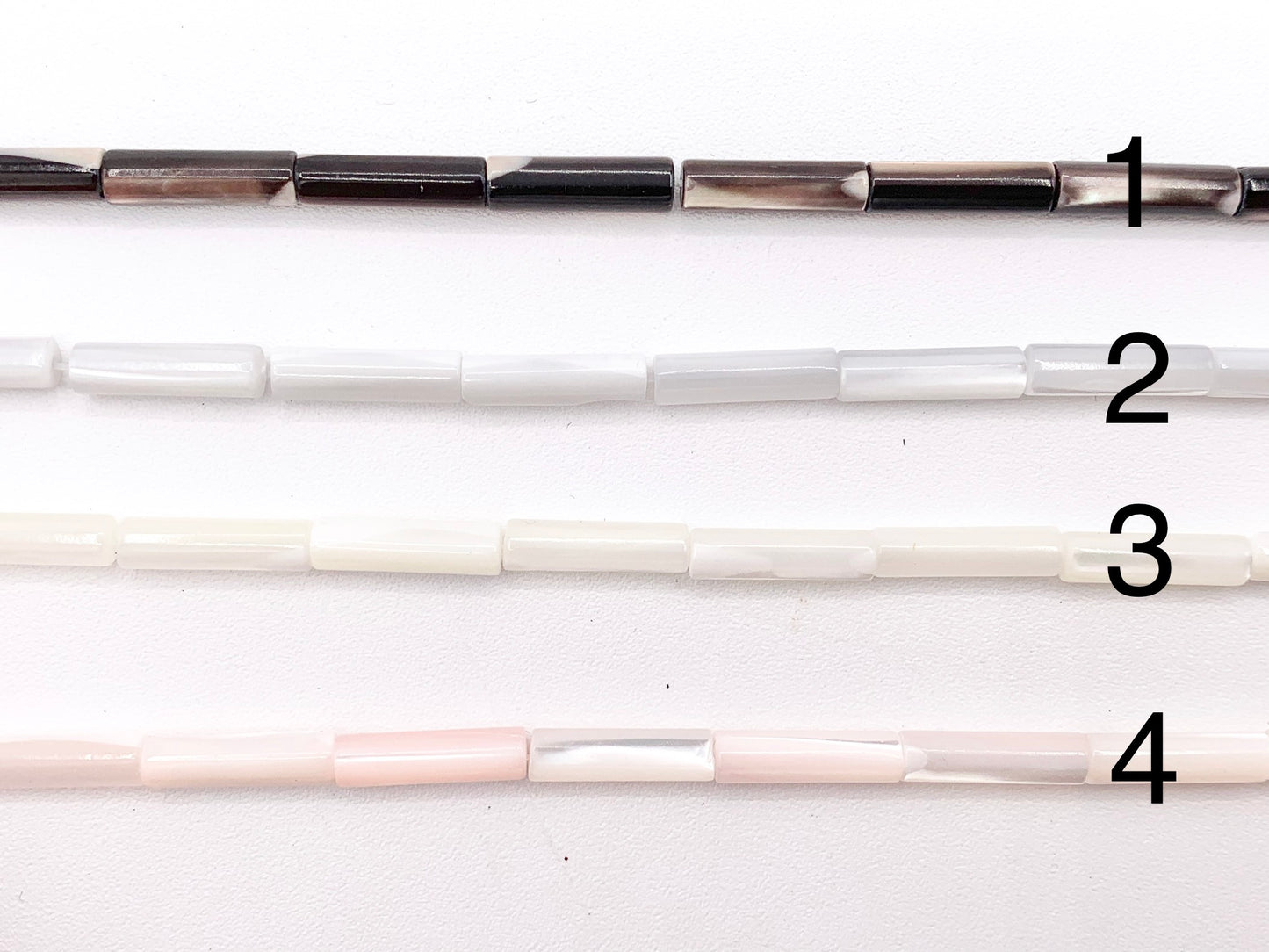 4x14mm Natural Trocas/Trochidae Shell Tube Beads Mosaic Cylinder Beads Around 15" Available in 8 Colors