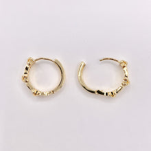 Cargar imagen en el visor de la galería, 20mm Baguette Earring Hoop Huggies in CZ Pave Real Gold 18K Over Copper 4 PAIRS
