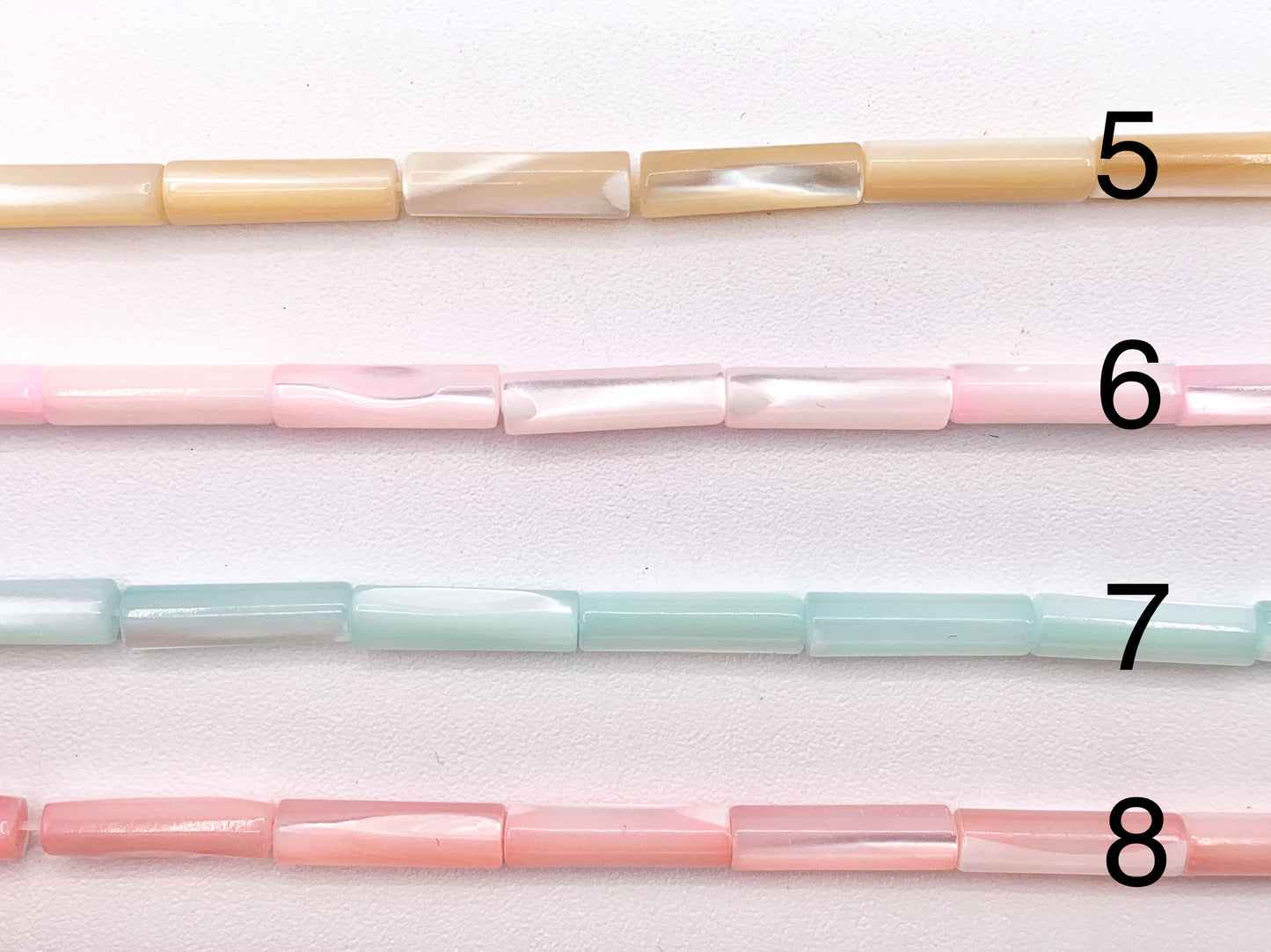 4x14mm Natural Trocas/Trochidae Shell Tube Beads Mosaic Cylinder Beads Around 15" Available in 8 Colors