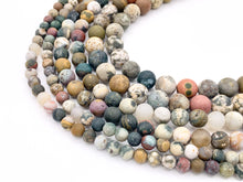 Load image into Gallery viewer, Matte Natural Ocean Jasper Round Smooth Natural Gemstone Beads For Men/Women&#39;s Jewelry Making 15&quot;-16&quot; 6mm 8mm 10mm
