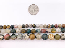 Load image into Gallery viewer, Matte Natural Ocean Jasper Round Smooth Natural Gemstone Beads For Men/Women&#39;s Jewelry Making 15&quot;-16&quot; 6mm 8mm 10mm
