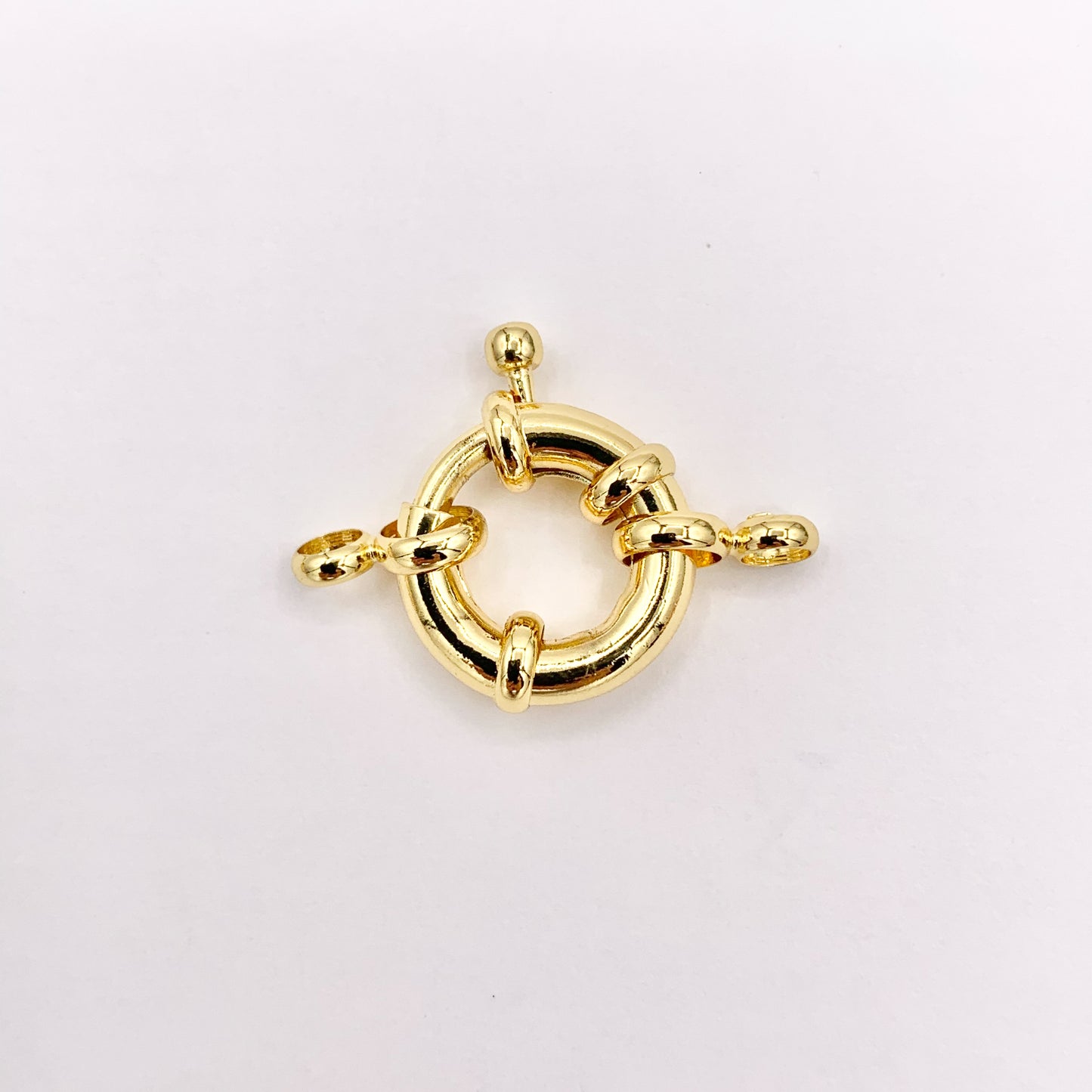 Large Circle Spring Ring Clasps Designed Spring Clasp in 18K Gold Plated Copper 10 PCS