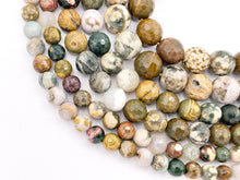 Load image into Gallery viewer, Natural Ocean Jasper Round Shiny Faceted Natural Gemstone Beads For Men/Women&#39;s Jewelry Making 15&quot;-16&quot; 6mm 8mm 10mm
