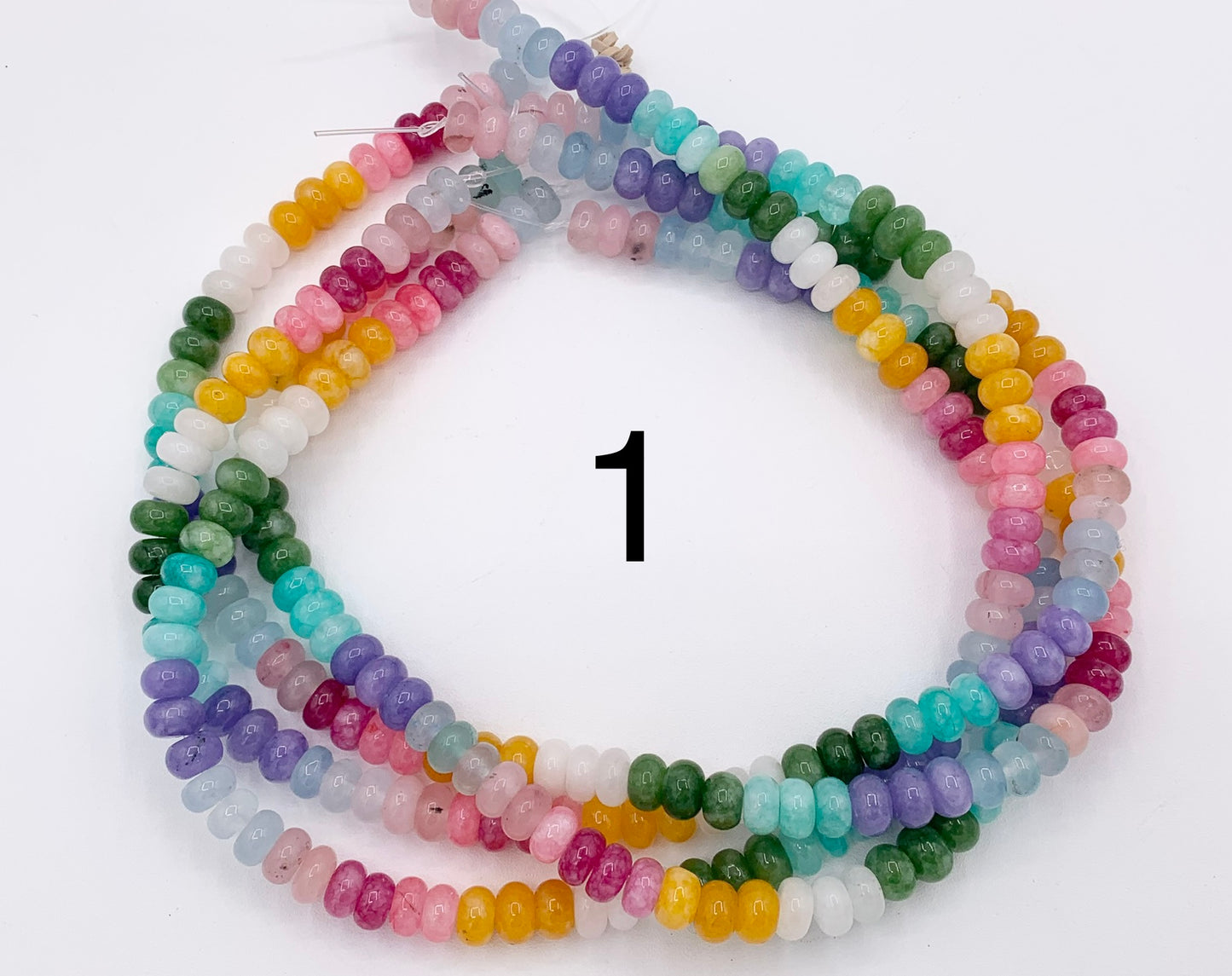 5x8mm Beautiful Mixed Color Quartz Smooth Rondelle Beads | Multicolor Dyed Jade, Jasper And Quartz Beads Natural Stone Beads Around 15"