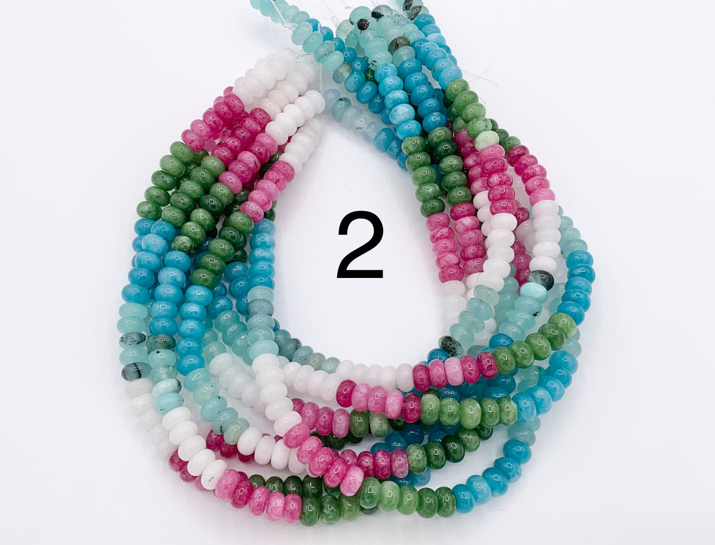 5x8mm Beautiful Mixed Color Quartz Smooth Rondelle Beads | Multicolor Dyed Jade, Jasper And Quartz Beads Natural Stone Beads Around 15"