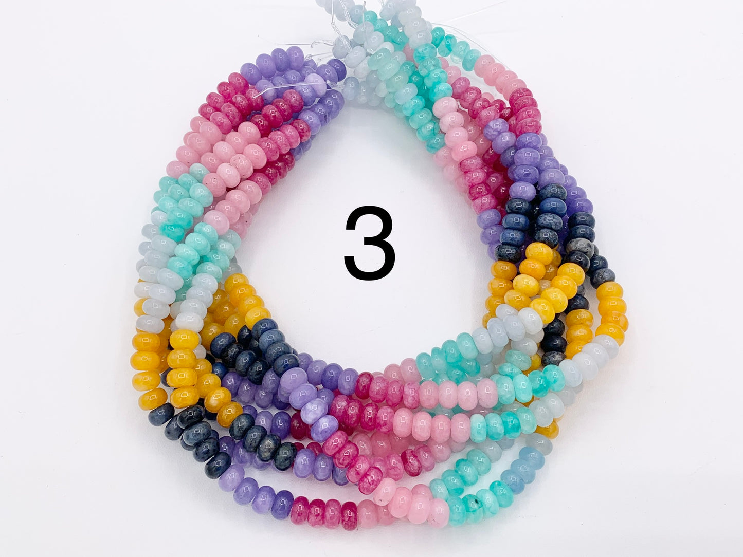 5x8mm Beautiful Mixed Color Quartz Smooth Rondelle Beads | Multicolor Dyed Jade, Jasper And Quartz Beads Natural Stone Beads Around 15"