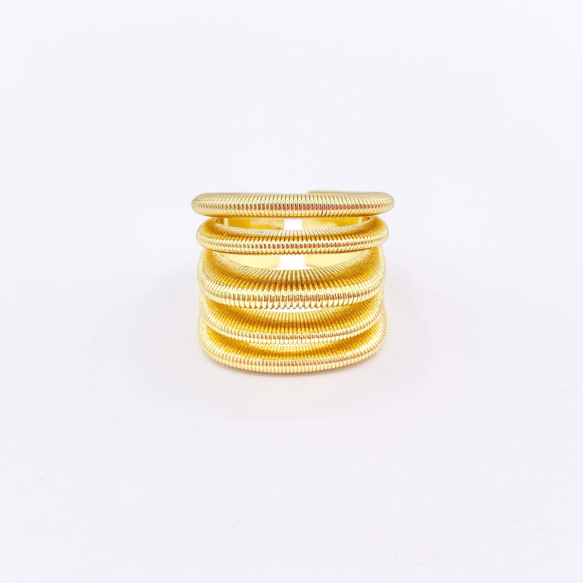 Thick Wrap Chunky Ring in Real Gold 18K Plated Copper 4 PCS