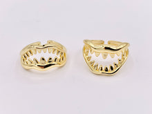 Load image into Gallery viewer, Cute Shark Mouth Minimalist Ring Shark Teeth Adjustable Ring in 18K Gold Plated Copper 5 PCS
