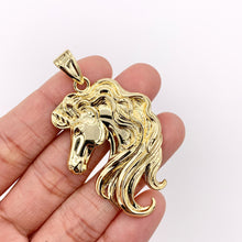 Load image into Gallery viewer, 2&quot; Large Unicorn Head Pendants in Real Gold 18K Plated Over Copper 4 PCS
