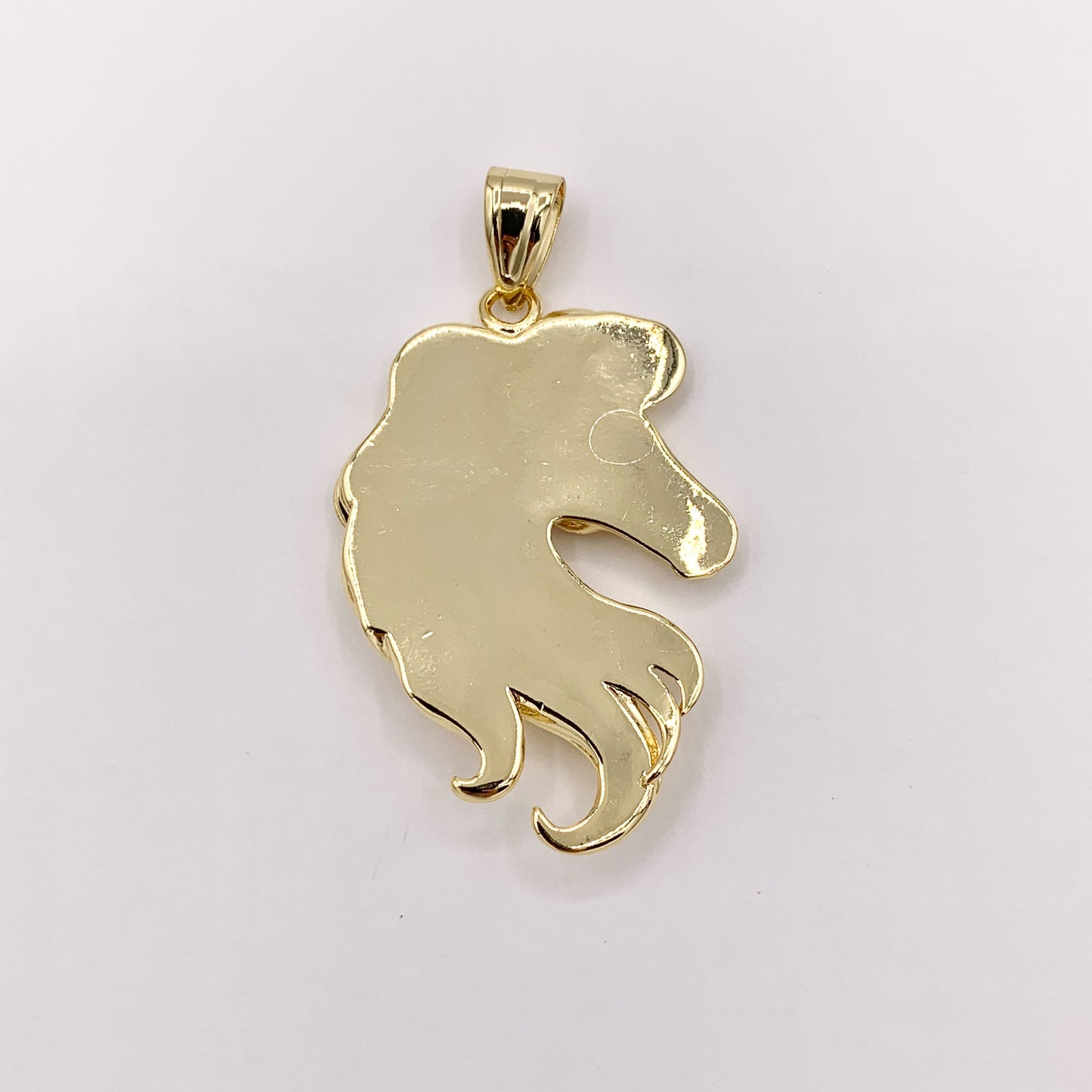 2" Large Unicorn Head Pendants in Real Gold 18K Plated Over Copper 4 PCS
