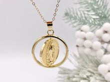 Load image into Gallery viewer, Gold St. Benedict Patron Saint Rotating Spinner Pendant Religious Catholic Jewelry Pendants in 18k Gold Plating 5 PCS
