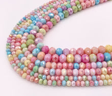 Cargar imagen en el visor de la galería, 4mm 6mm 8mm High Quality Opaque Pastel Multicolor Crystal Rondelle Faceted Shiny Crystal Beads 1 Long Strand 15&quot;
