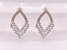 Load image into Gallery viewer, Diamond Shape Chandelier Luxury CZ Pave Earrings in 18k Gold and Silver Over Copper 2 Pairs
